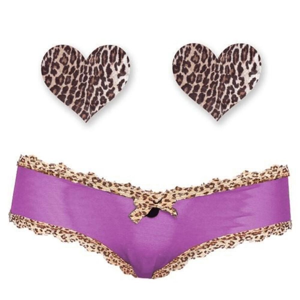Bristol Six: Violet Leopard Nippies & Cheeky Set Size: Large​